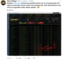 以太坊测试网成功完成分叉，君士坦丁堡升级进入倒计时