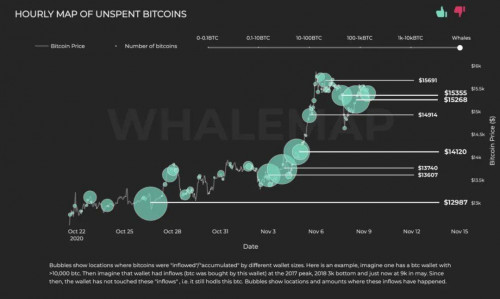 币世界-比特币鲸鱼集群显示：1.49万美元是比特币持续上涨的关键价位