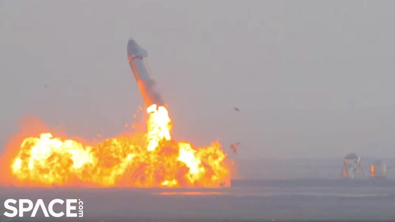 Boom! SpaceX Starship SN10 explodes shortly after landing - YouTube