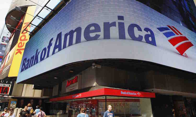 File photo of a Bank of America banking center in Times Square in New York
